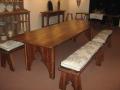 GOTHIC DINING TABLE AND BENCHES